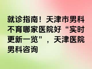 就诊指南！天津市男科不育哪家医院好“实时更新一览”，天津医院男科咨询